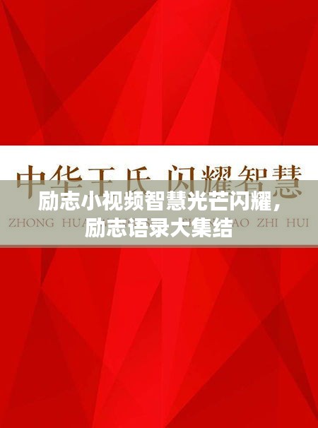 励志小视频智慧光芒闪耀，励志语录大集结